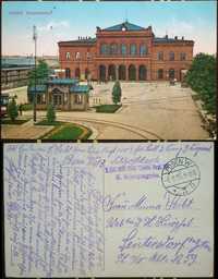 Poznań dworzec Posen Hauptbahnhof stempel 3 Kompagnie 1915 pocztówka