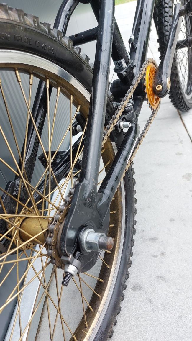 BMX rower DIRT Parade + pegi + zębatka przednia