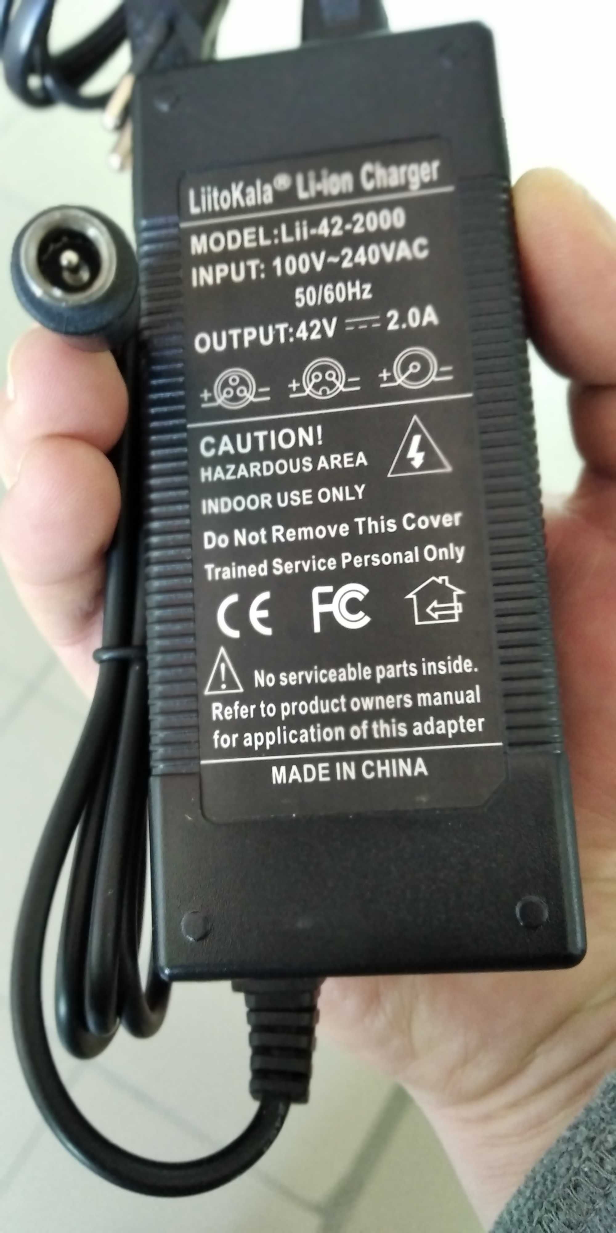 Зарядное устройство для самоката Xiaomi Mija m365 и аналогов 42в, 2а