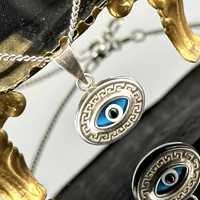 Srebro - Srebrny naszyjnik z okiem - próba srebra 925