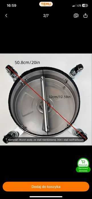 Talerz kółko mosmatic t-racer fr do mycia kostki 32cm nowe