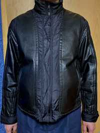 Мужская куртка с кожаными вставками gianfranco ferre