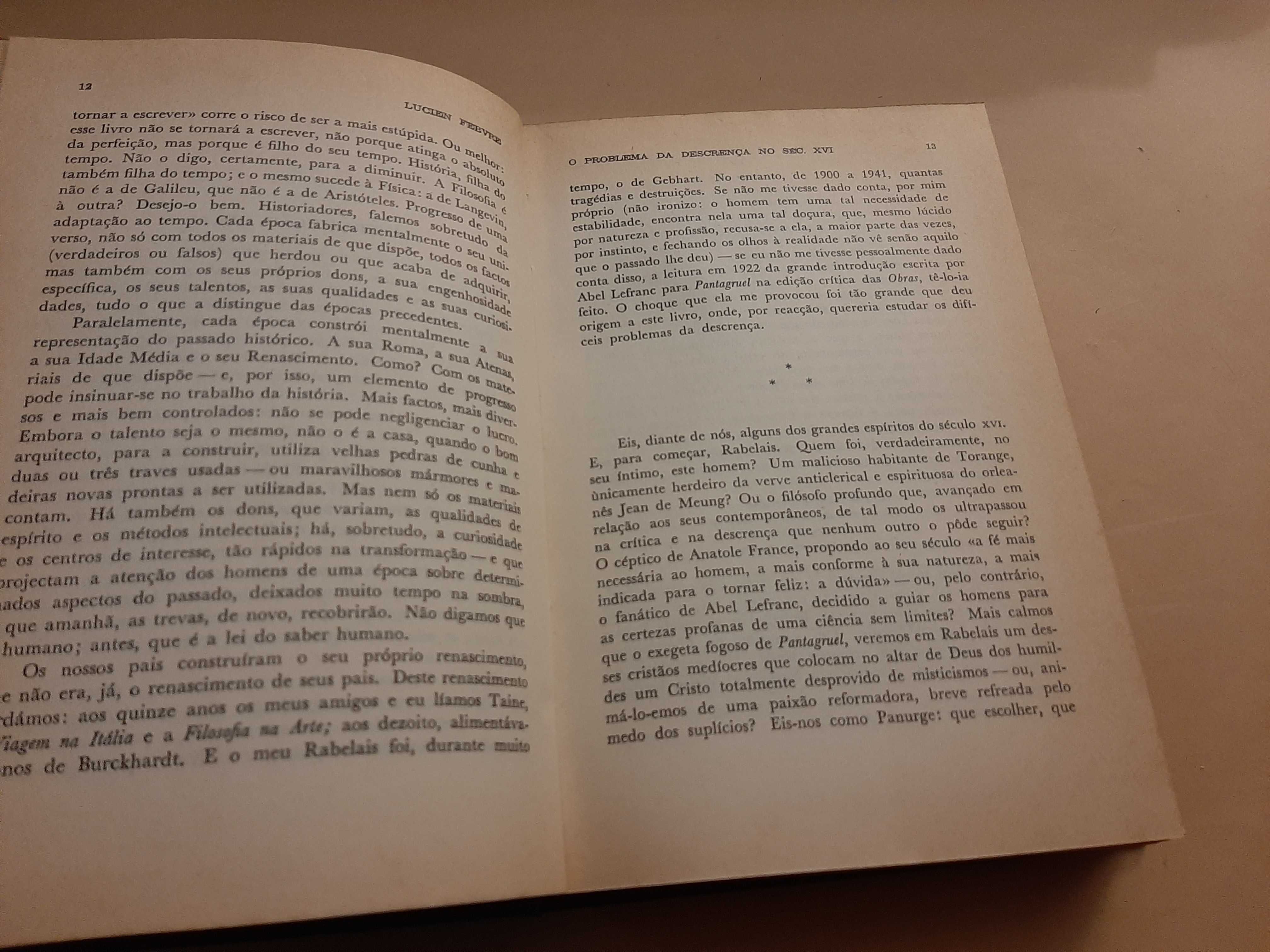 O Problema da Descrença no Séc.XVI // Lucien Febvre