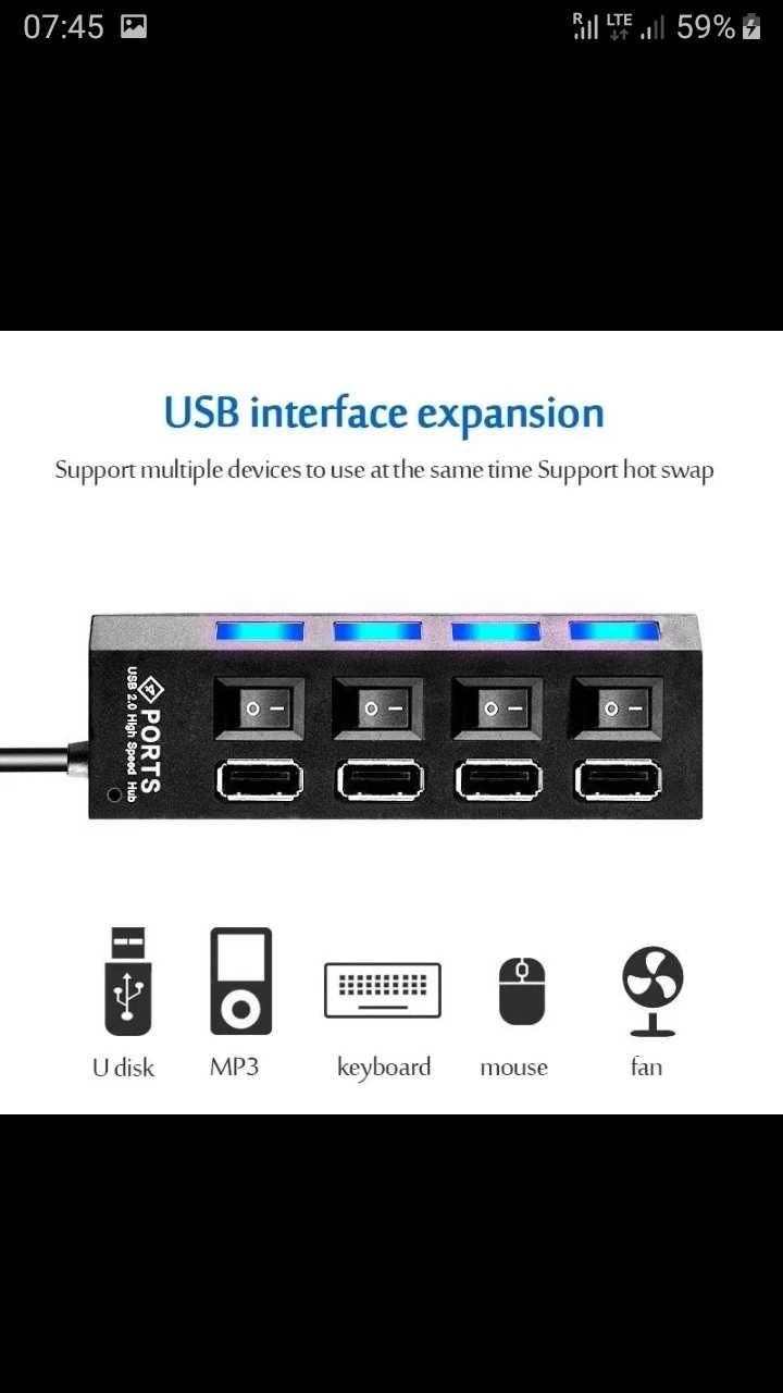 Rozdzielacz USB Nowy nieużywany