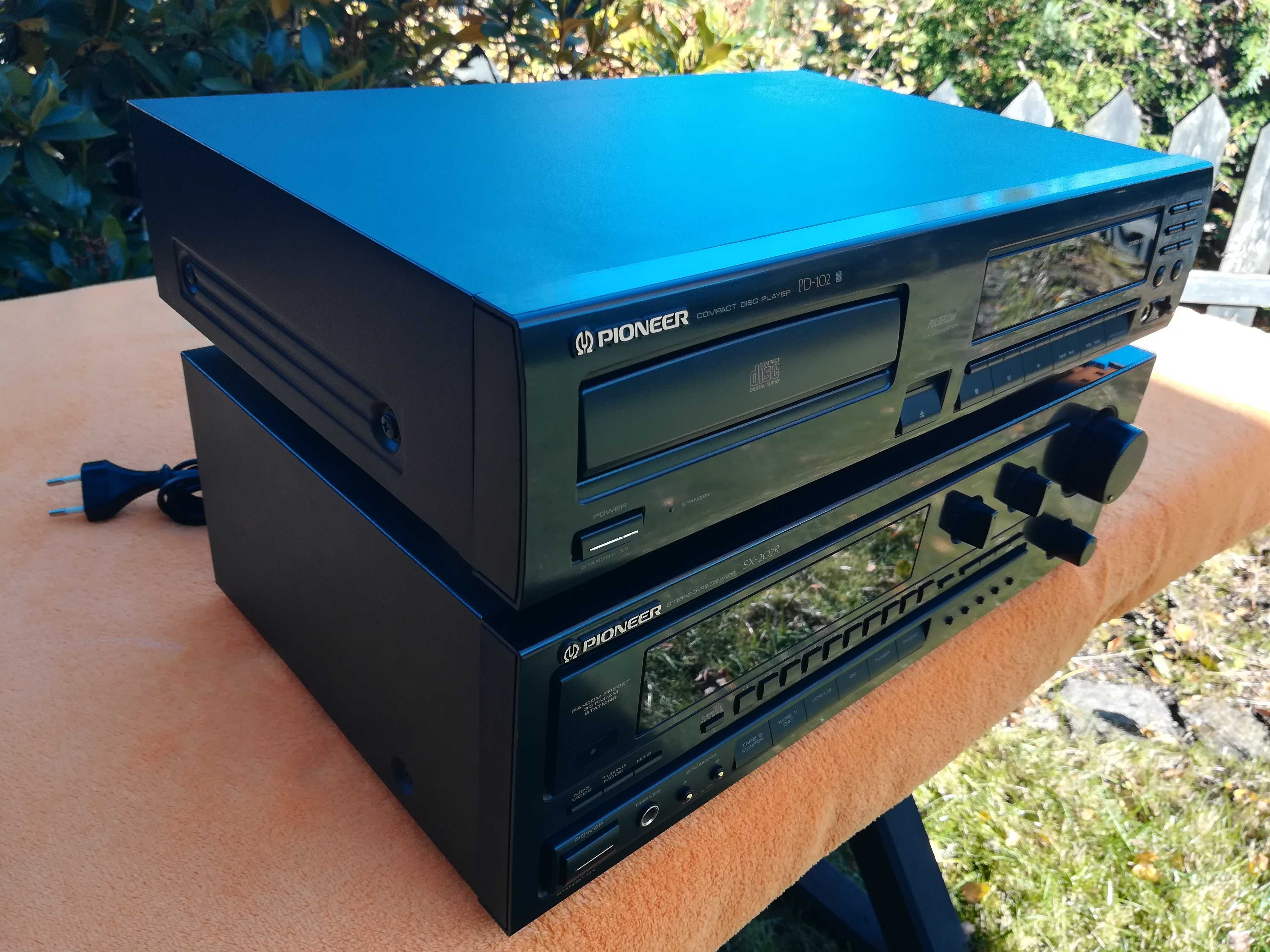PIONEER SX-202R Amplituner + PIONEER PD-102 CD + Pilot + Instrukcje