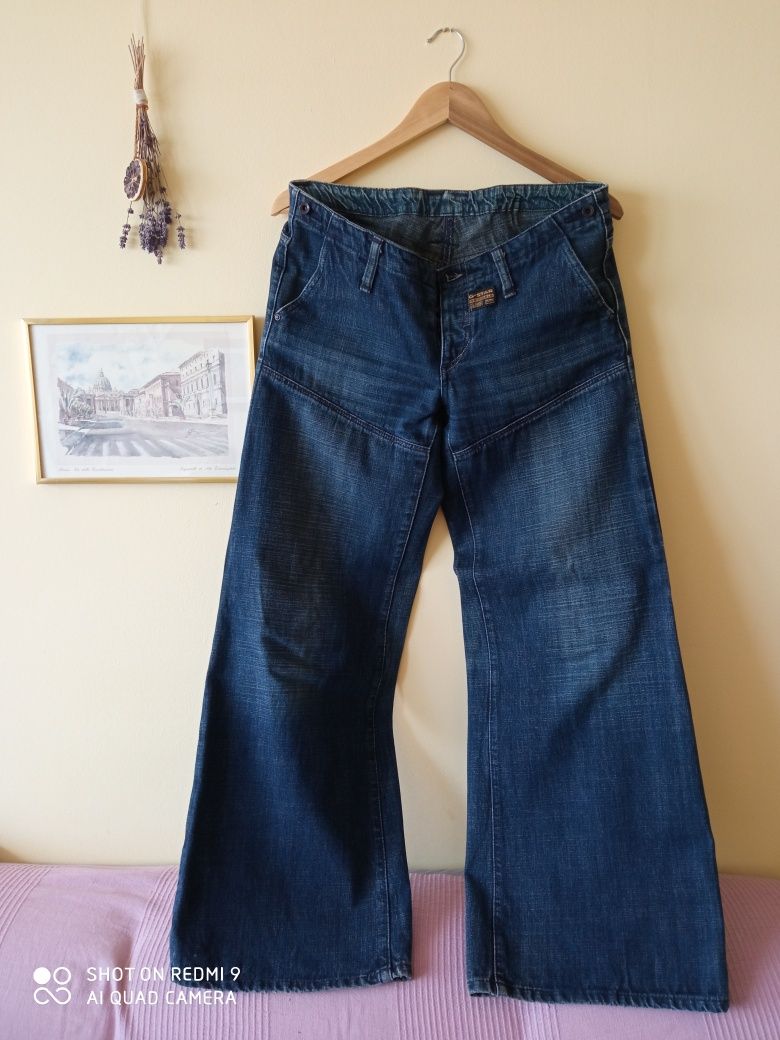 Spodnie G-Star szerokie, biodrówki, jeansy
