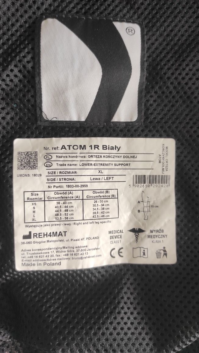 Ortez prawa i lewa  Atom