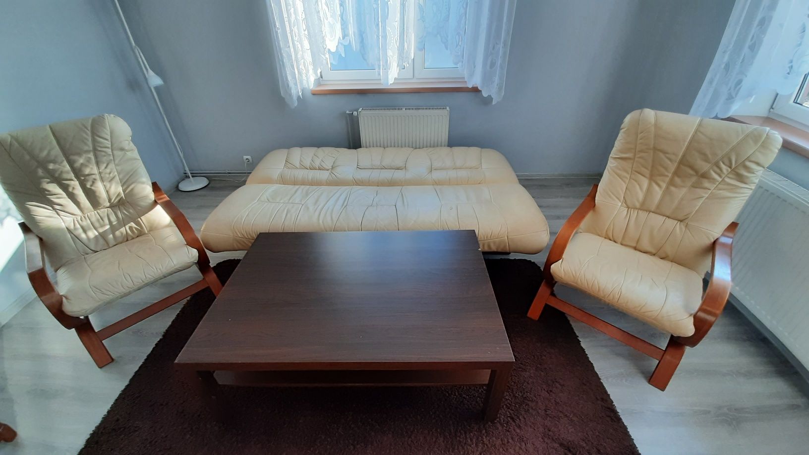 Sofa + 2 fotele + stolik - zestaw do salonu komplet wypoczynkowy
