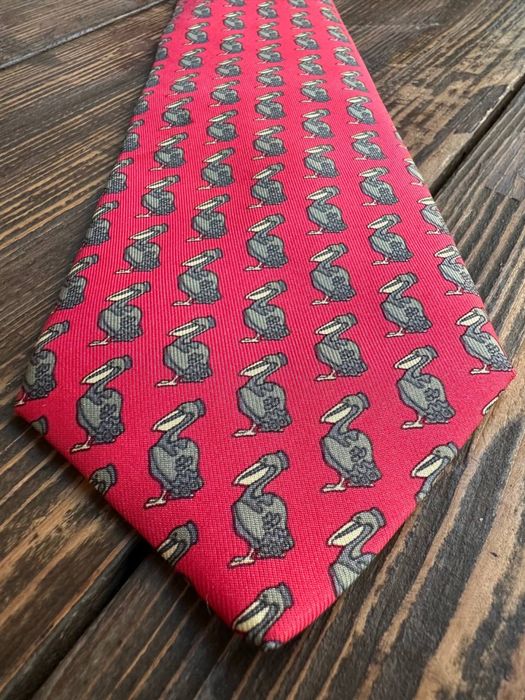 Вінтажний шовковий галстук краватка hermes