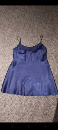 Niebieska satynowa koszulka nocna L/XL