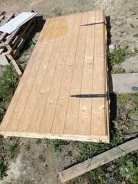 drzwi drewniane - wysokość z futryną 207cm, szerokość z futryną 100cm