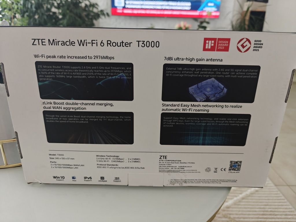 Router Wifi6 ZTE T3000