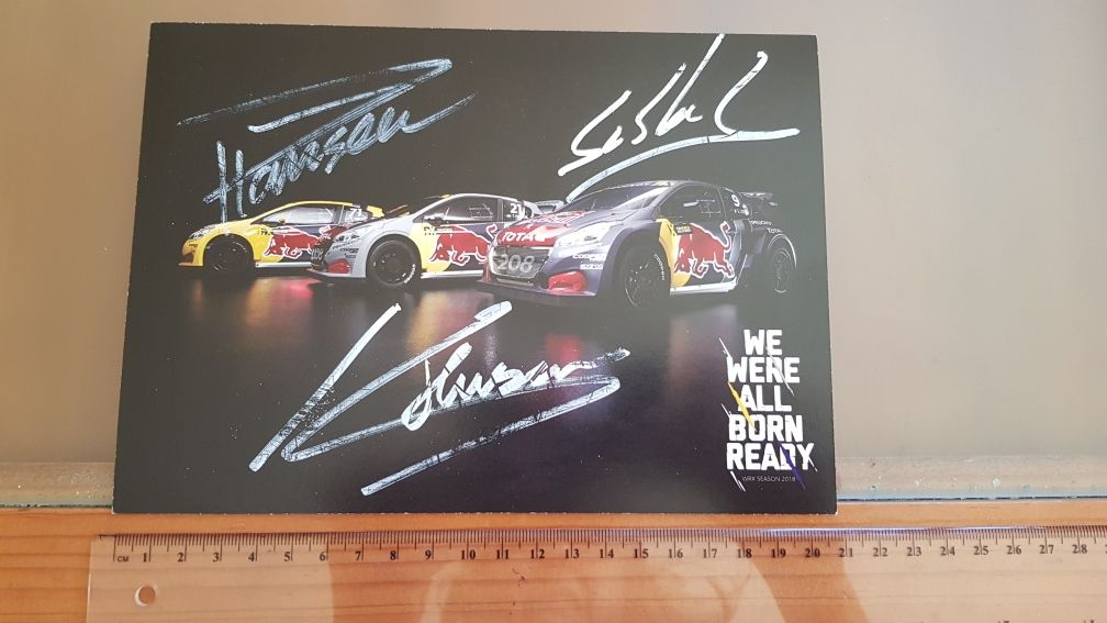 Autógrafos de Loeb, Ogier, Tanak e Petter Solberg
