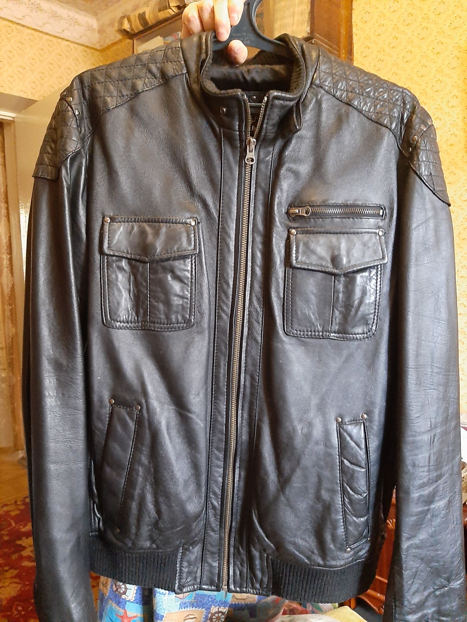 Куртка кожаная размер XXL