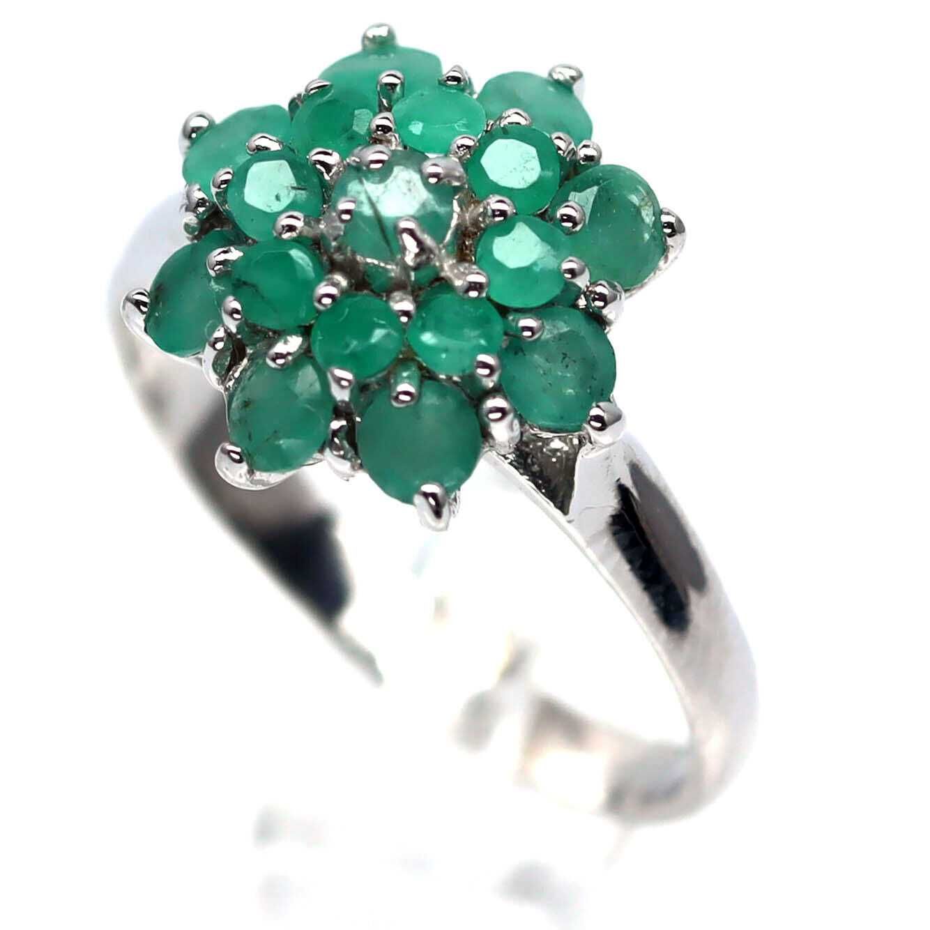 Кольцо с зеленым изумрудом, серебро 925 пробы, , размер 17,5