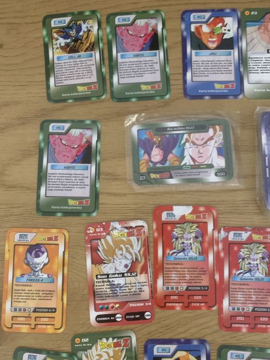 38 sztuk Karty dragon ball z chio chips rtl7 kolekcjonerskie