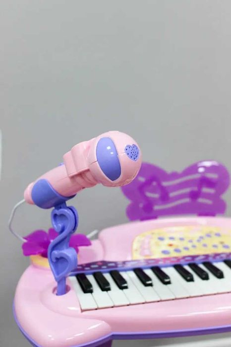 Детский синтезатор пианино 6613 с микрофоном и стульчиком Мр3 вихід