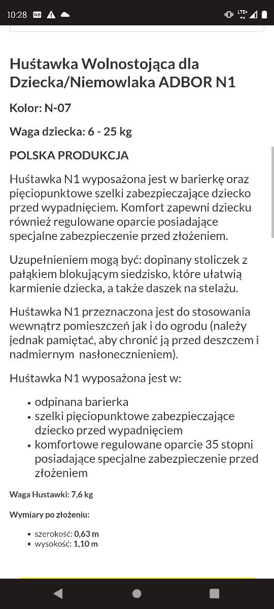 Huśtawka wolnostojąca Adbor