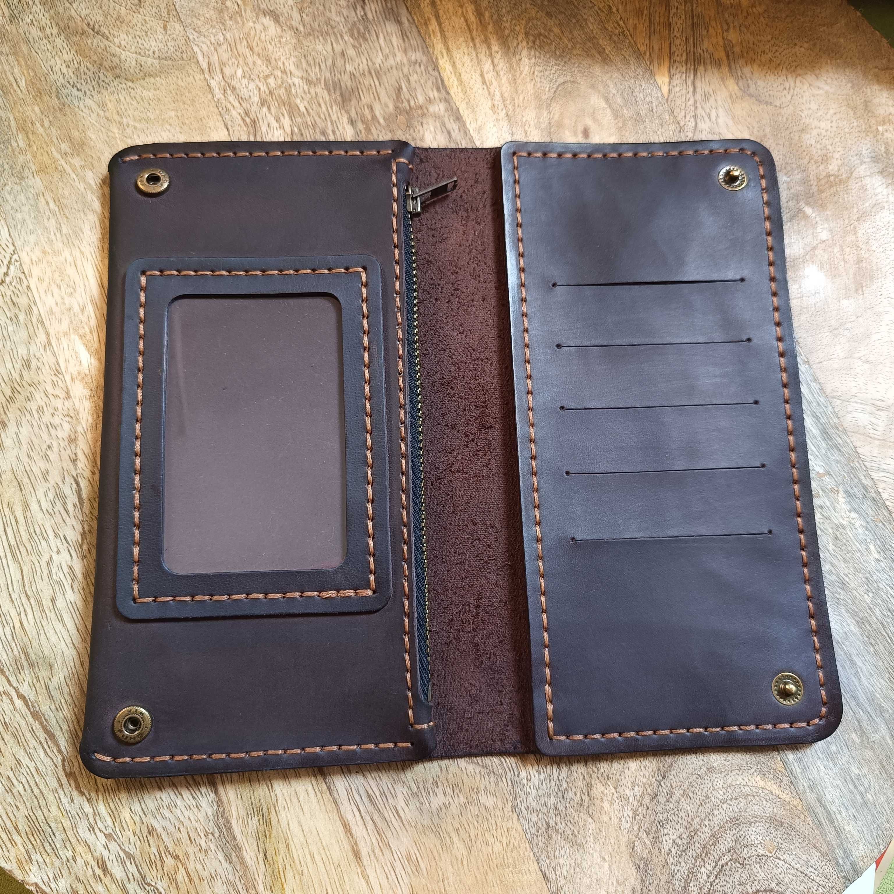 Portmonetka portfel duży skórzany ręcznie robiony