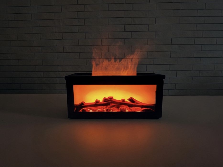 Nawilżacz powietrza kominek led dyfuzor aromaterapia zestaw pilot