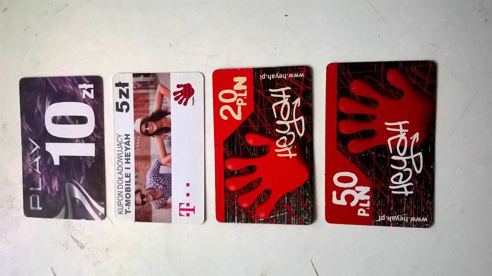 karty sieci komórkowych uzupełniających stan konta - 33 szt
