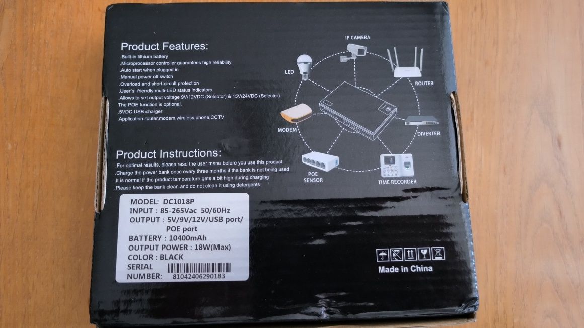 Міні UPS DC 1018P 10400 mAh (Для Роутера + Термінала)