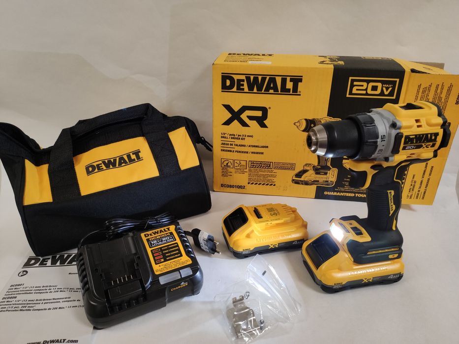 Безщітковий дриль шуруповерт DeWALT DCD801QQ2 XR POWERPACK™ 20Vmax