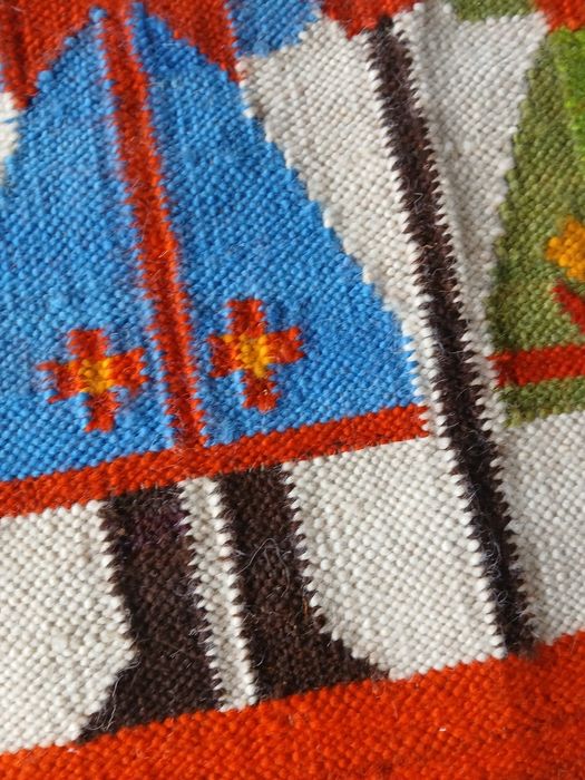 Cepelia PRL wełniany kilim krakowska para fajny prezent świąteczny