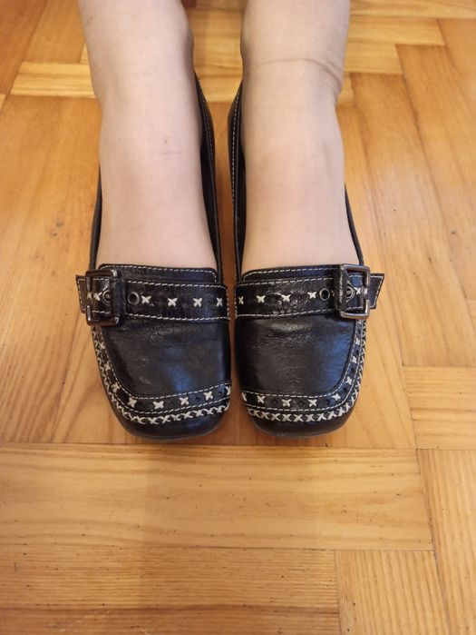 Mokasyny damskie czarne Caffé Nero.