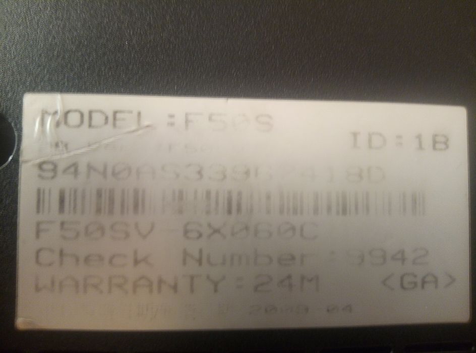 Asus modelo f50s