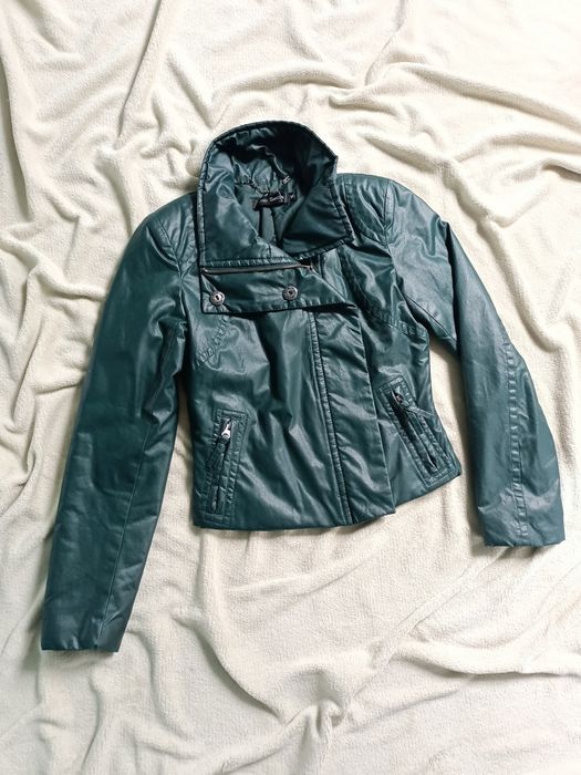 XS/S ramoneska a'la skóra kurtka ocieplana przejściowa jesienna okazja