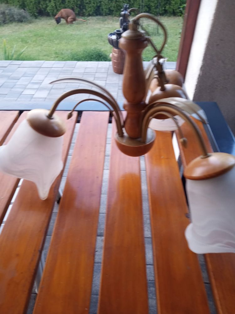 Lampa sufitowa 3 klosze kwiaty