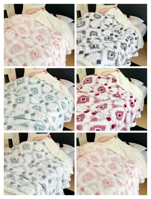 Новый плед двухсторонний евро двойное плюшевое одеяло ЭКО овчина