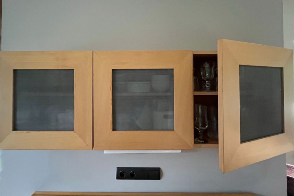 Zestaw szafek kuchennych stolarz solidne unikatowe fornir bukowy