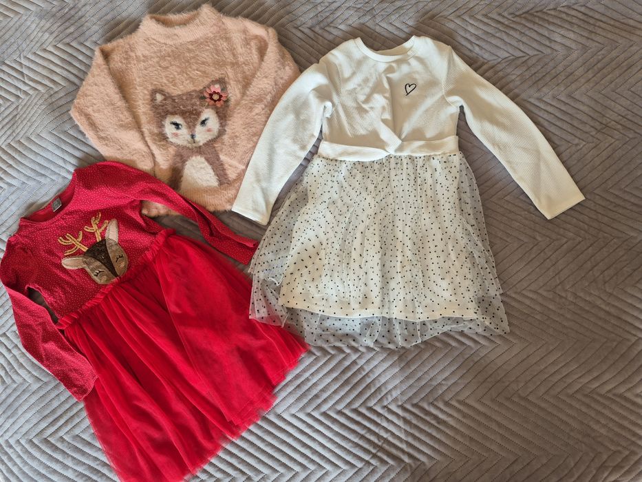 Sukienka 2szt. święta sweterek 122