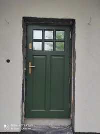 Drzwi zewnętrzne wejściowe drewniane dębowe dostawa gratis