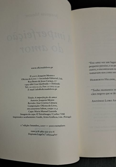 "A Imperfeição do amor"
Novo
5 euros