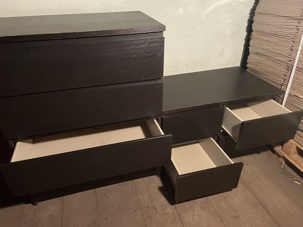 Komody Malm Ikea 3 sztuki komplet