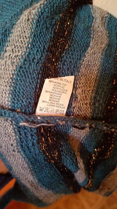 Made in Italy  PDK  Włoska tunika z golfem z moheru i wełny, Roz. S-L