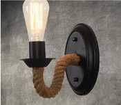Kinkiet retro, loft, vintage, sznur, lampa ścienna, lampa e27
