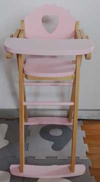 Drewniane krzesełko do karmienia lalek