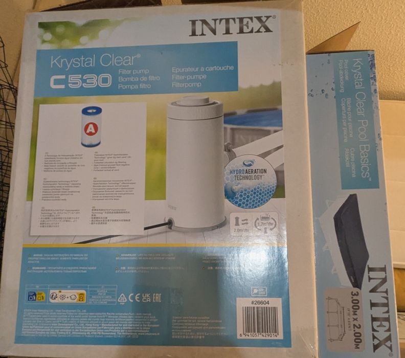 Piscina, bomba e cobertura intex