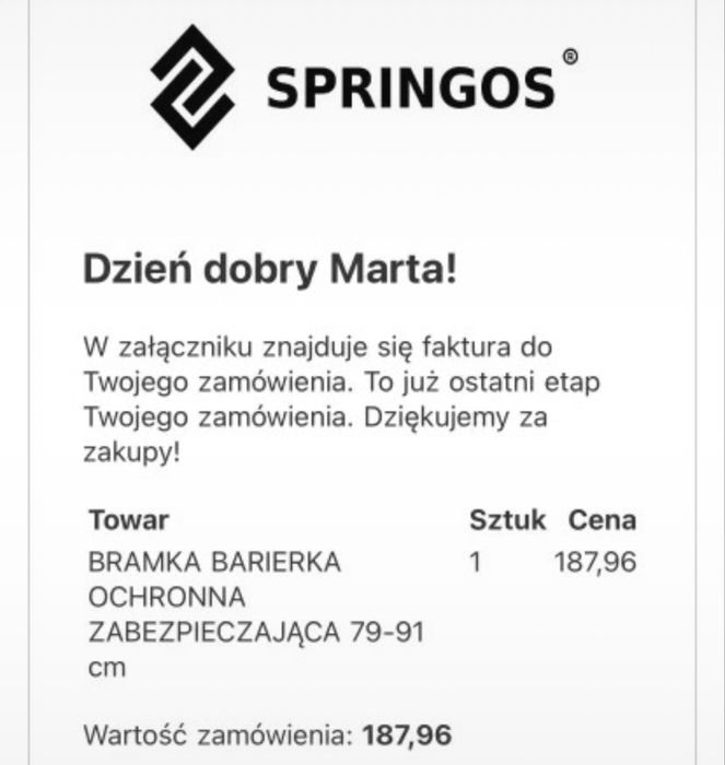 Bramka Barierka Springbos 79-91cm