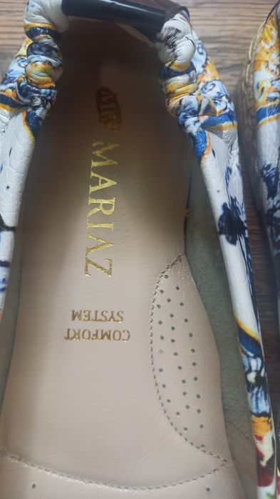 Buty mokasyny baleriny espadryle na słomie włoskie Skóra Mariaż roz 40