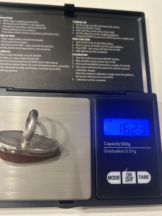 Srebrny pierscionek z karneolem w stylu ORNO