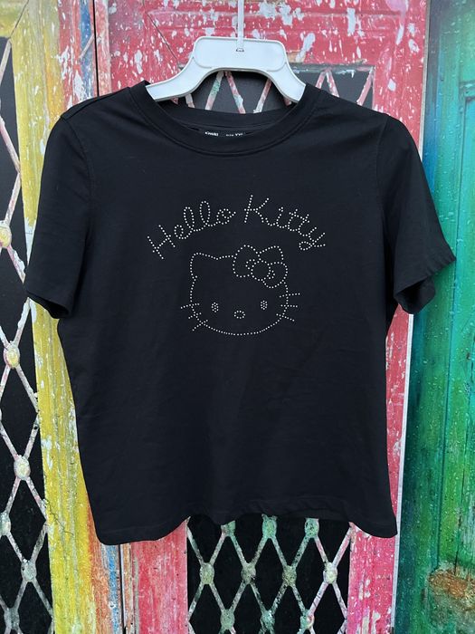 Koszulka t-shirt na krótki rękaw z kryształkami Hello Kitty Sinsay XXS