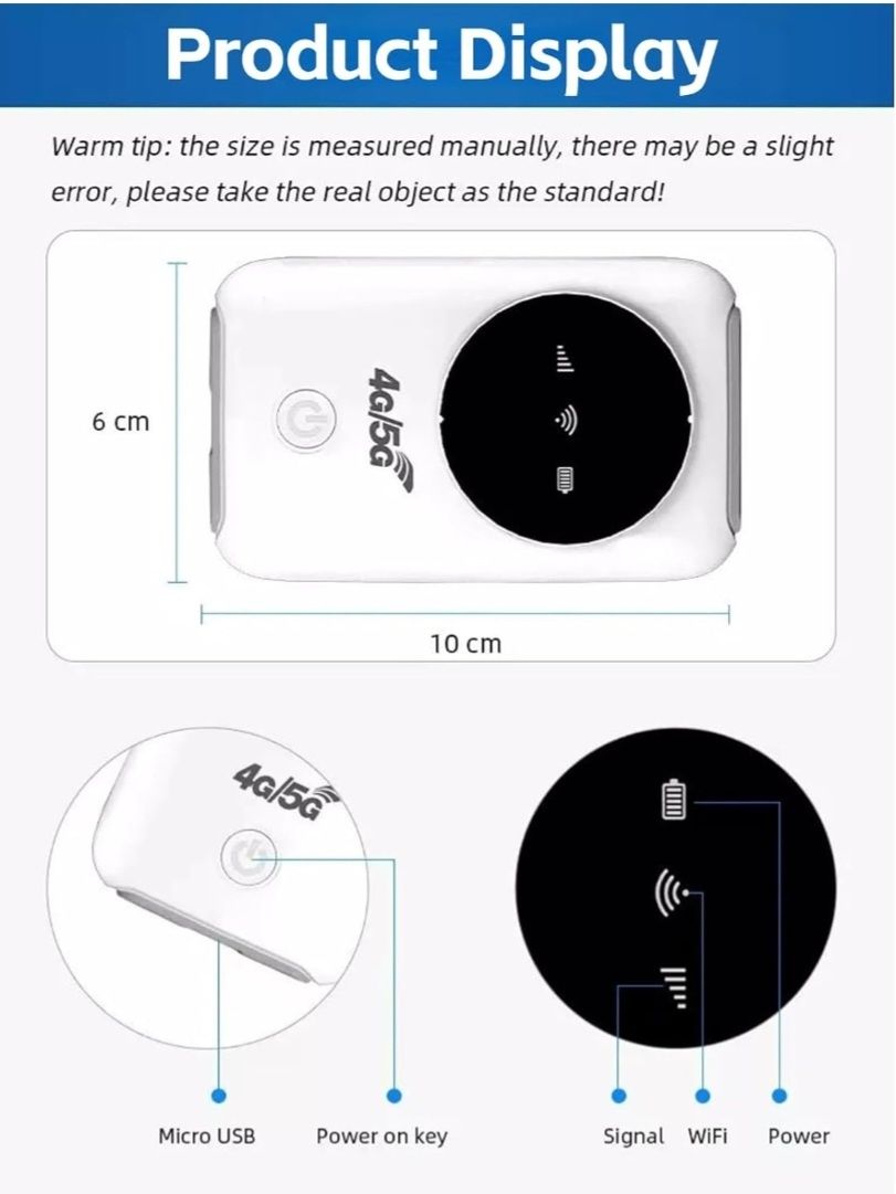 Cuifati Przenośny Router Wi-Fi Modem WiFi