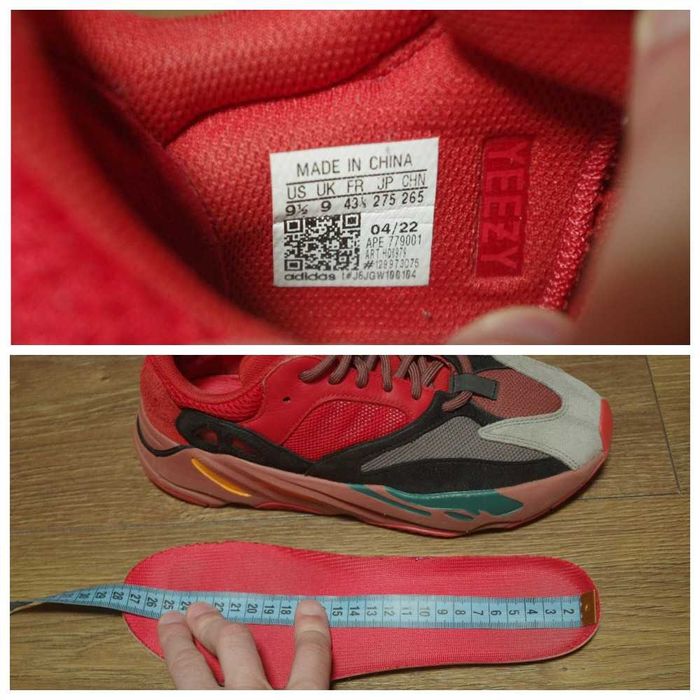 Кроссовки Adidas Yeezy Boost 700 Red HQ6979 оригінал 43,5 стан чудовий