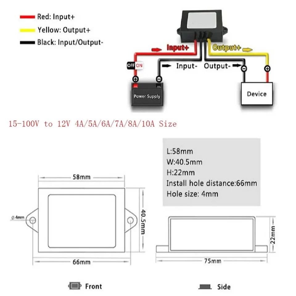 dc 12v 10a 120w конвертер 15-100v понижайка преобразователь арктик фар