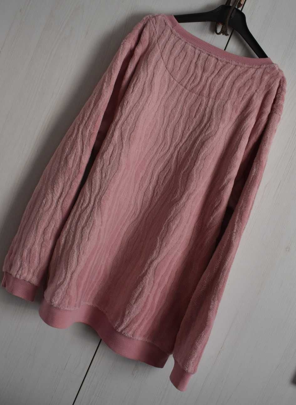 Bluza piżama L XL 40 ciepła pluszowa różowa z polaru zimowa 42 polar